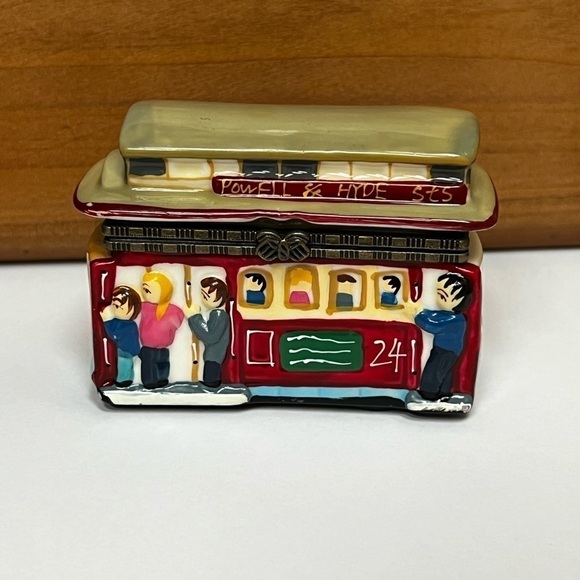 Powell & Hyde STS San Francisco Trolley Streetcar Porcelain Trinket Box Vintage - Picture 1 of 9